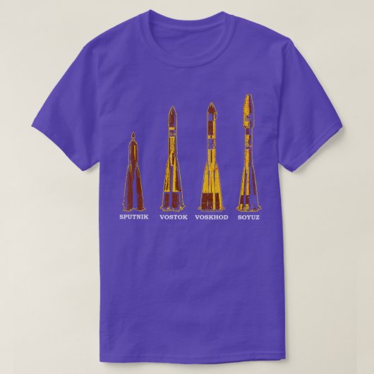 ソ連ロシアのロケット Tシャツ (デザイン正面)