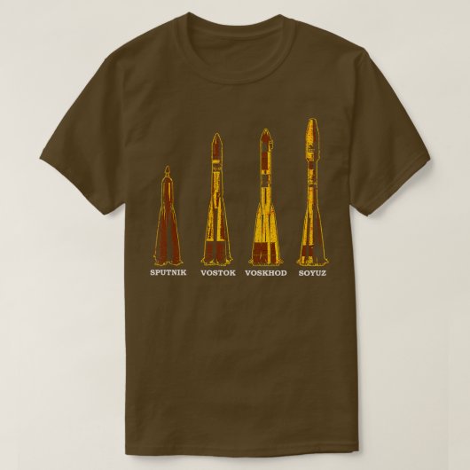 ソ連ロシアのロケット Tシャツ (デザイン正面)