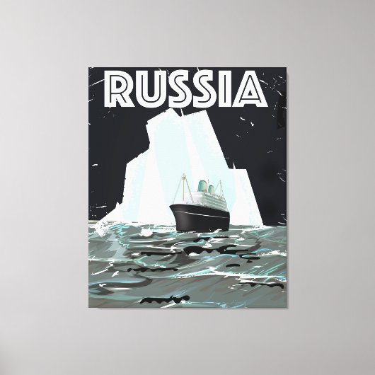 ソ連ロシア北極旅行ポスター キャンバスプリント (正面)