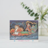 ソ連ヴィンテージのはがき（サンタそりで） ポストカード (スタンド正面)