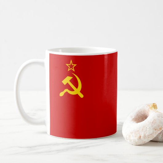 ソ連共産党 鉄鎚と鎌 コーヒーマグカップ (ドーナツ)