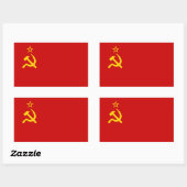 ソ連共産国旗USSR 長方形シール (シート)