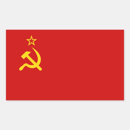 ソ連共産国旗USSR 長方形シール (正面)