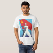 ソ連労働者ヴィンテージアートプリント Tシャツ (正面フル)