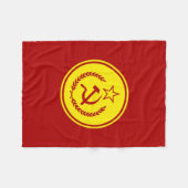 ソ連国旗のバッジ フリースブランケット (正面(横))