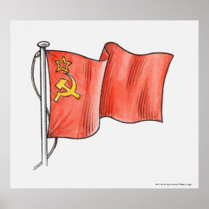 ソ連国旗イラストレーション ポスター