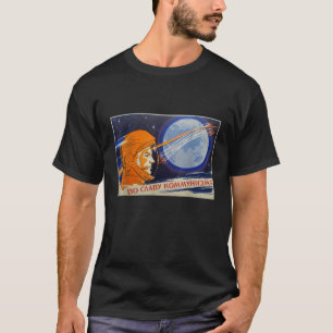 ソ連宇宙プロパガンダポスターUSSRロケットアストナ Tシャツ