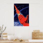 ソ連宇宙旅行ポスター ソ連の人!誇りに思いましょう ポスター (キッチン)