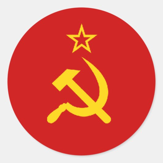 ソ連/ソ連/USSR/CCCP国旗 ラウンドシール (正面)