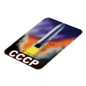 ソ連 レトロ 宇宙 ロケット ポスター マグネット (左側)