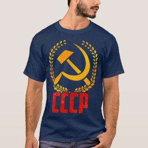ソ連CCCPソ共産主義ハンマー鎌 Tシャツ