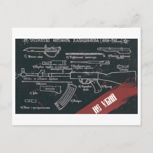 ソ連CCCP冷戦ソ連プロパガンダポスター ポストカード (正面)