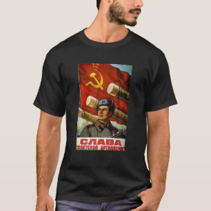 ソ連TシャツUSSRプロパガンダヴィンテージポスターアルティ Tシャツ