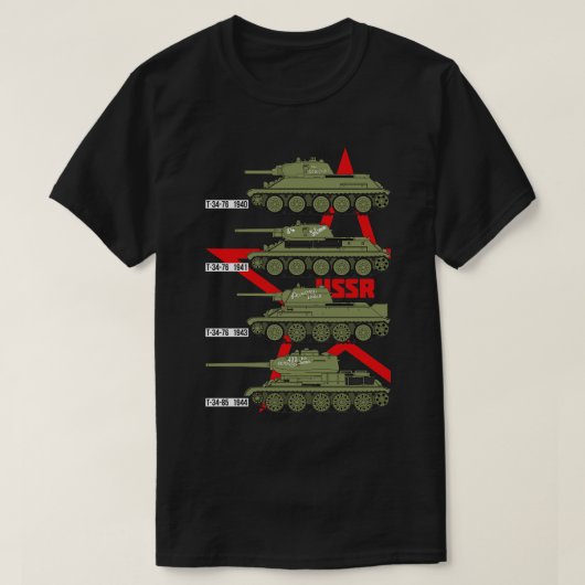 ソ連T34戦車2 Tシャツ (デザイン正面)