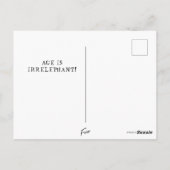 ゾウおもしろいエージアンケートブルーハッピーバースデー ポストカード (裏面)