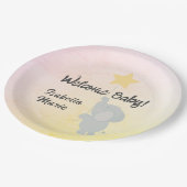 ゾウお洒落ェンウェルカムベビー ペーパープレート (アングル)