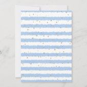 ゾウかわいい植物性エレガント男の赤ちゃんシャワー 招待状 (裏面)