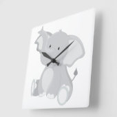 ゾウかわいこちゃん スクエア壁時計 (傾斜)
