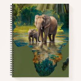 ゾウがアフリカの海を散歩する ノートブック