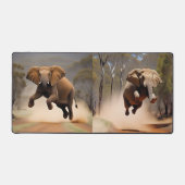 ゾウがジャンプできるコンピュータデスクマット デスクマット (正面)
