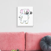 ゾウがダンベルと一緒に強い訓練を キャンバスプリント (インサイチュ (リビング))