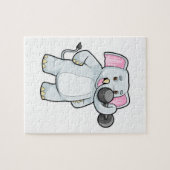 ゾウがダンベルと一緒に強い訓練を ジグソーパズル (横)