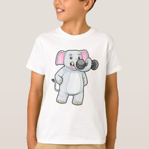 ゾウがダンベルと一緒に強い訓練を Tシャツ