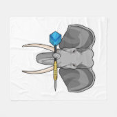 ゾウがダーツと共にダーツ フリースブランケット (正面(横))