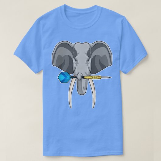 ゾウがダーツと共にダーツ Tシャツ (デザイン正面)