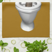 ゾウがトイレに突っ込んでいる キッチンタオル (折り畳み)