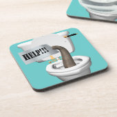 ゾウがトイレに突っ込んでいる コースター (左側)