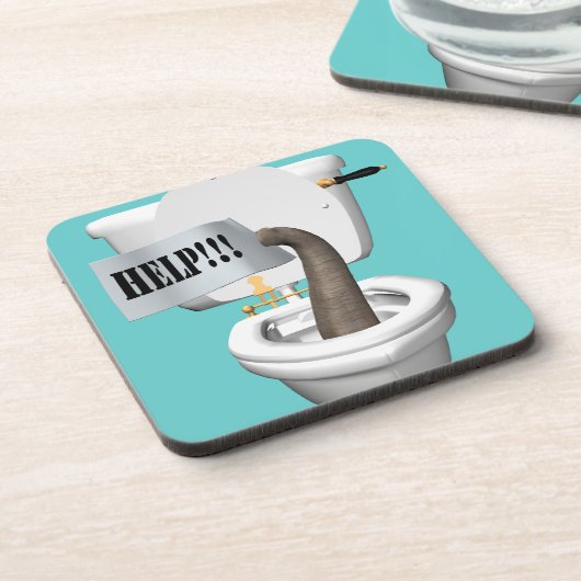 ゾウがトイレに突っ込んでいる コースター (左側)