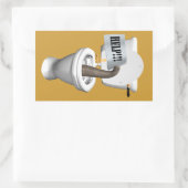 ゾウがトイレに突っ込んでいる 長方形シール (バッグ)