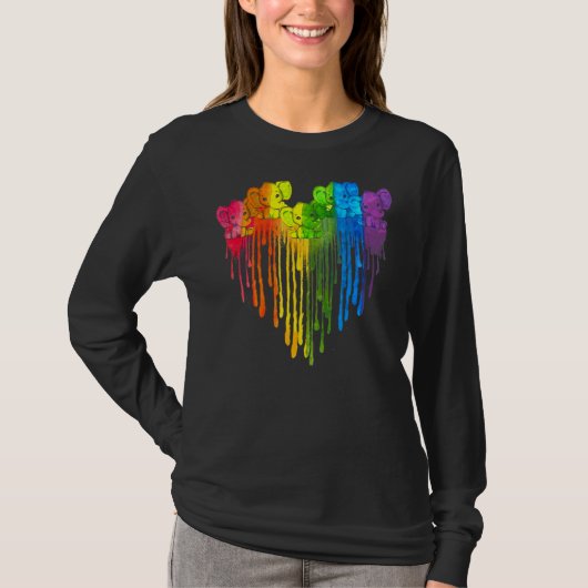 ゾウがハートLgbtを滴らせる Tシャツ (正面)