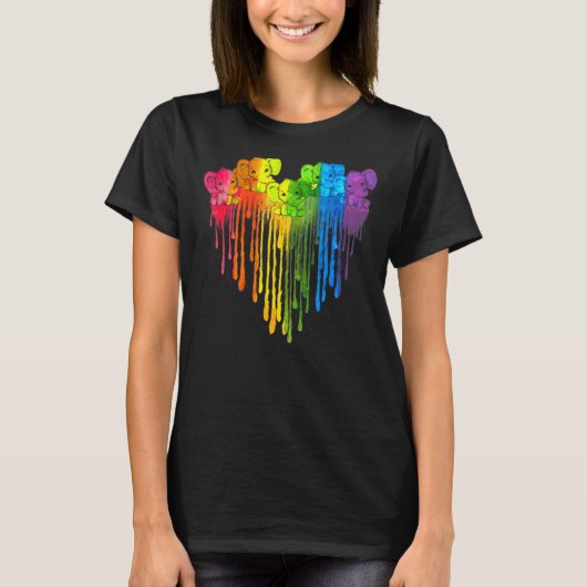 ゾウがハートLgbtを滴らせる Tシャツ (正面)
