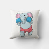 ゾウがボクシングでボクシング手袋 クッション (裏面)