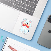 ゾウがボクシングでボクシング手袋 シール (ノートパソコンとiPhone)