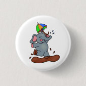 ゾウが大きく汚れた足を取得ボタン 缶バッジ (正面)