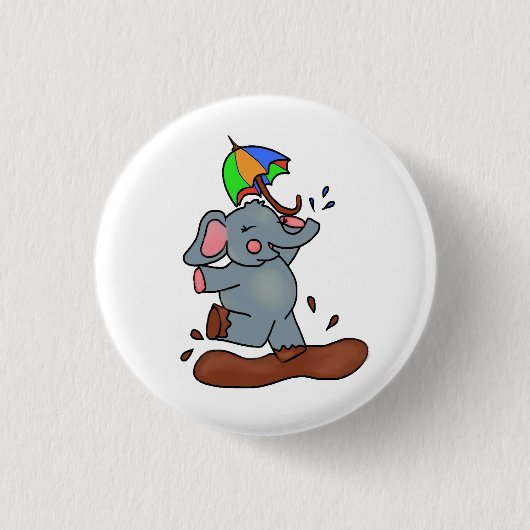 ゾウが大きく汚れた足を取得ボタン 缶バッジ (正面)