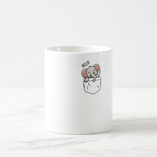 ゾウが小遣いで挨拶する コーヒーマグカップ (中央)