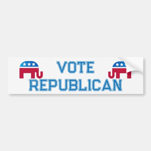 ゾウで共和党に投票 バンパーステッカー (正面)