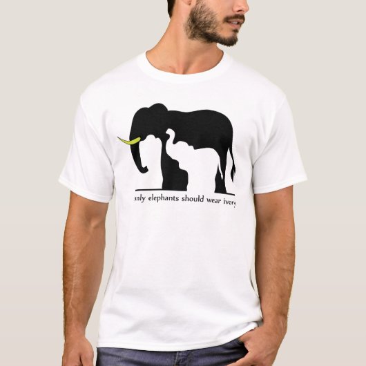 ゾウとアイボリー（白ver） tシャツ (正面)
