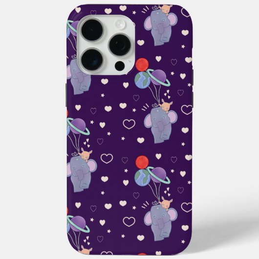 ゾウとウサギの宇宙気球の乗車 | ファンタジー Case-Mate iPhoneケース (裏面)