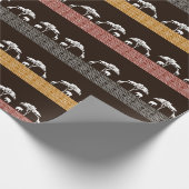 ゾウとキリンのアフリカサファリラッピング紙 ラッピングペーパー (角)