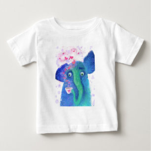 ゾウとコーヒーのベビーTシャツ ベビーTシャツ
