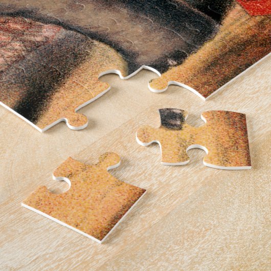 ゾウとサーカスの演技をする男性。 ジグソーパズル (側面)