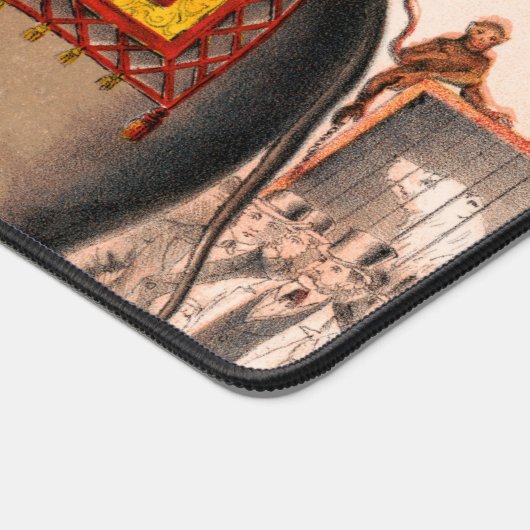 ゾウとサーカスの演技をする男性。 デスクマット (コーナー)