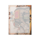 ゾウとサーカスの演技をする男性。 ノートパッド (回転)