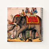 ゾウとサーカスの演技をする男性。 ノートブック (裏面)