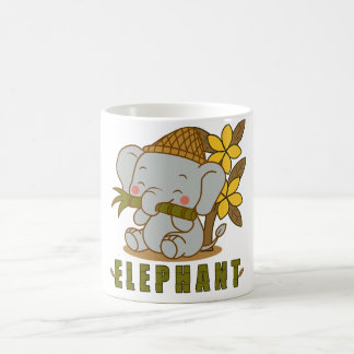 ゾウとシャンパの花 コーヒーマグカップ